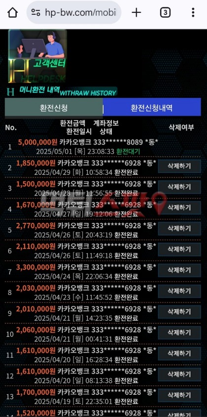 해피 고약한 놈들 금액 좀 높아지니까 2200만원 먹튀!