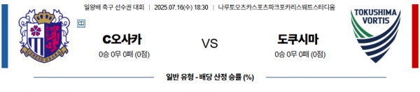 7월 16일 일왕배 리그컵 c오사카 vs 도쿠시마