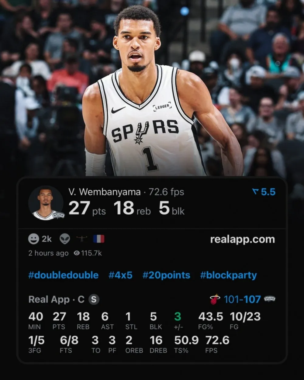 요즘 NBA판의 신인류 그 자체라는 웸반야마 근황 관련 이미지