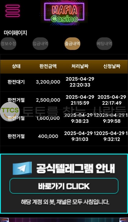 돈은 없고 의심만 한가득인 먹튀사이트 마피아카지노