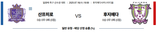 7월 16일 일왕배 리그컵 산프히로 vs 후지에다
