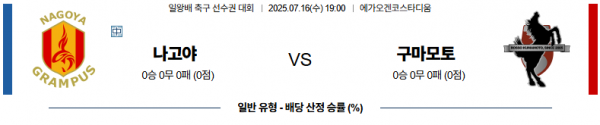 7월 16일 일왕배 리그컵 나고야 vs 구마모토