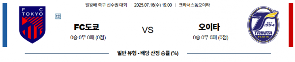 7월 16일 일왕배 리그컵 FC도쿄 vs 오이타